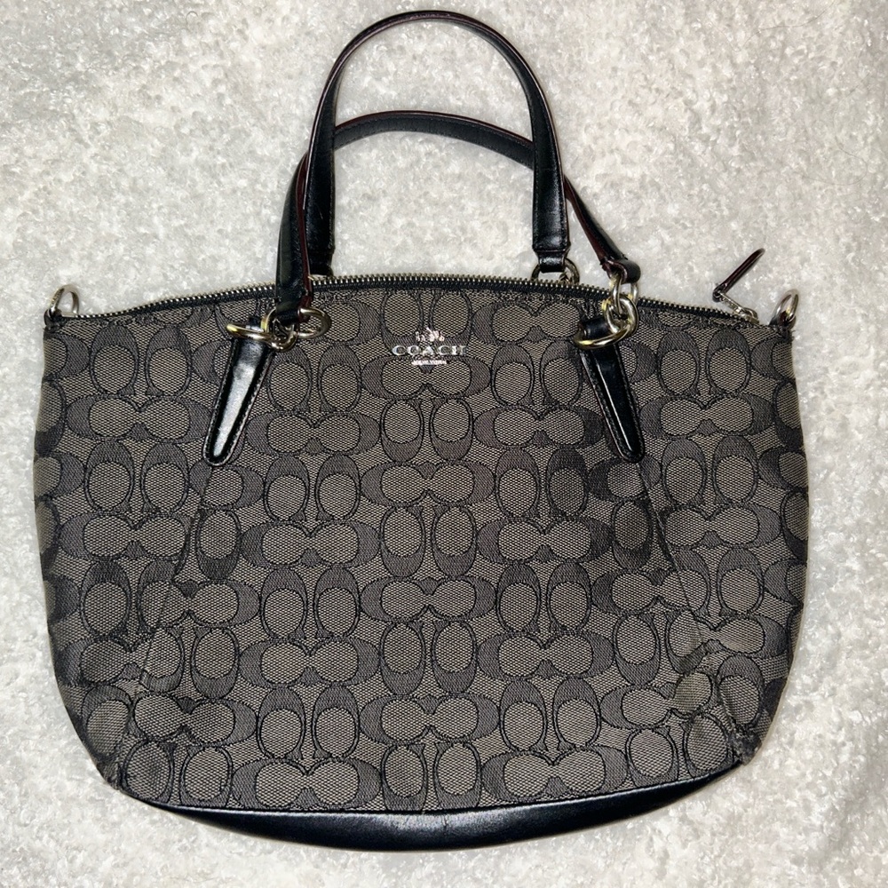 Coach Black and Gray Signature Tote Bag